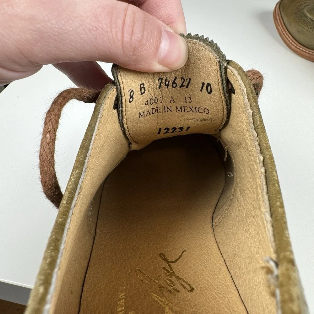 FRYE Wingtip Oxford Dress Shoes James Men's 8 B - Green -  Made in Mexico